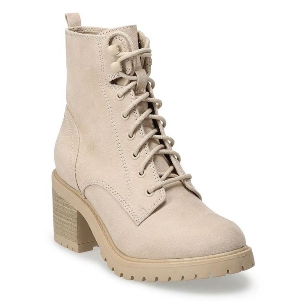 Sonoma Goods For Life Spotted Women's High Heel Combat Boots